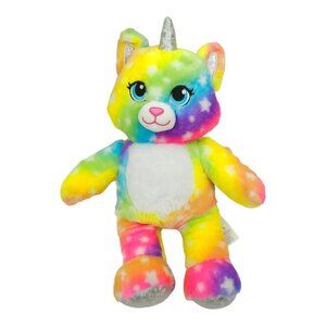 Build A Bear Workshop Rainbow Kittycorn Plush Holographic Horn Paws Stuffed Toy